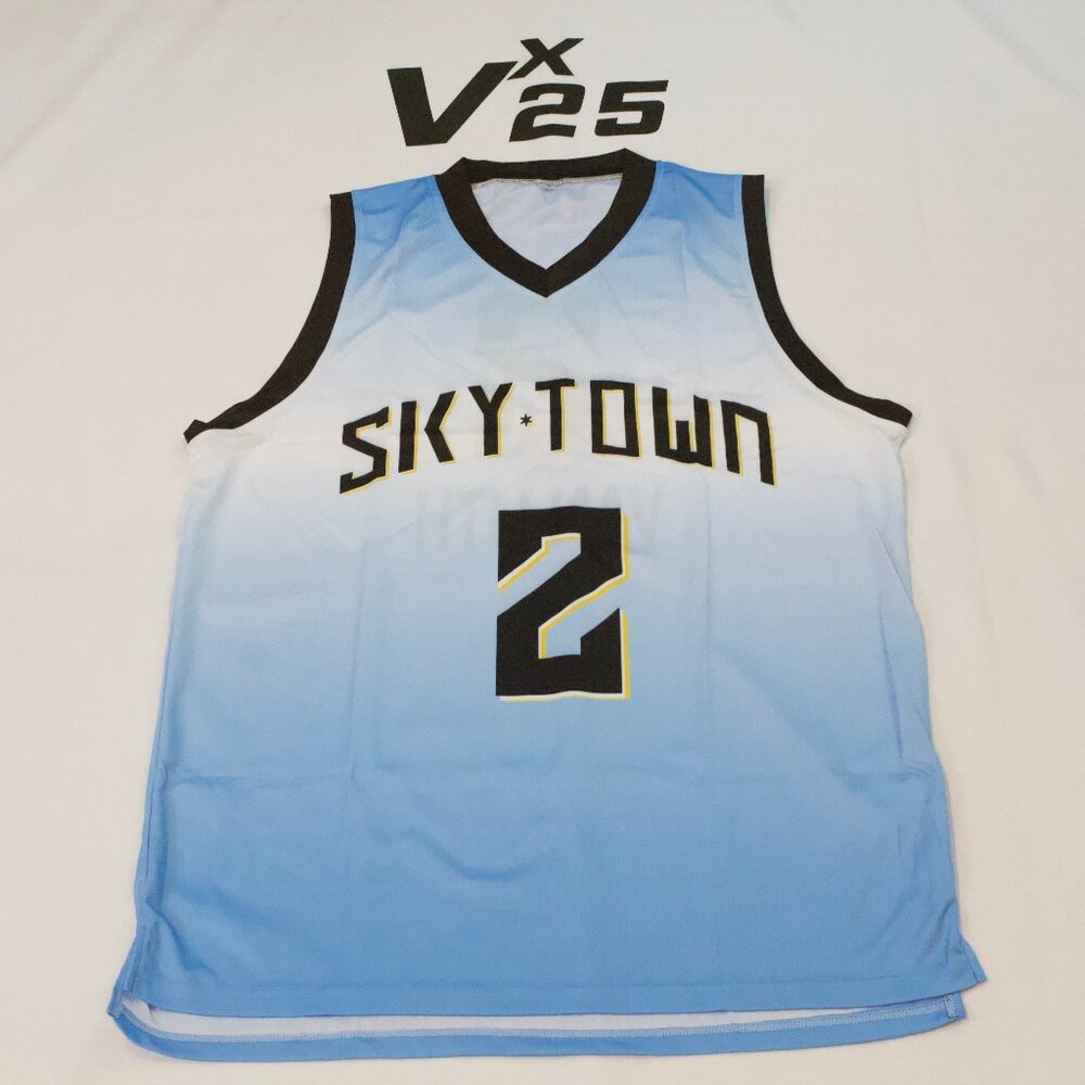 NEW Men's Chicago Sky Haily Van Lith Blue Home Sky Town Jersey Size Large